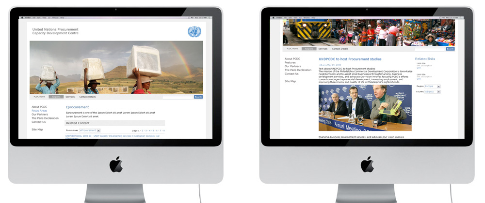United Nations Procurement And Development Center: website menus and overview United Nations Procurement And Development Center: website menus and overview