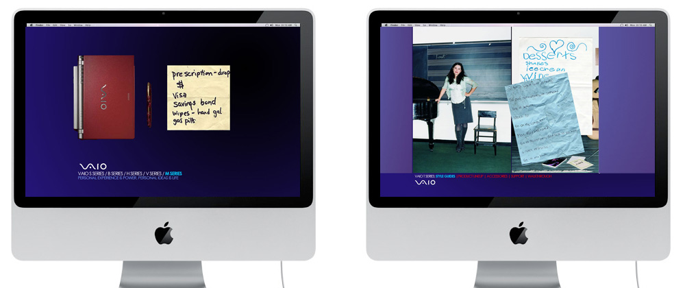 Sony Vaio:  website and the teacher content