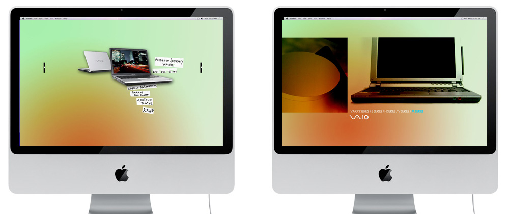 Sony Vaio:  website and the personal story series