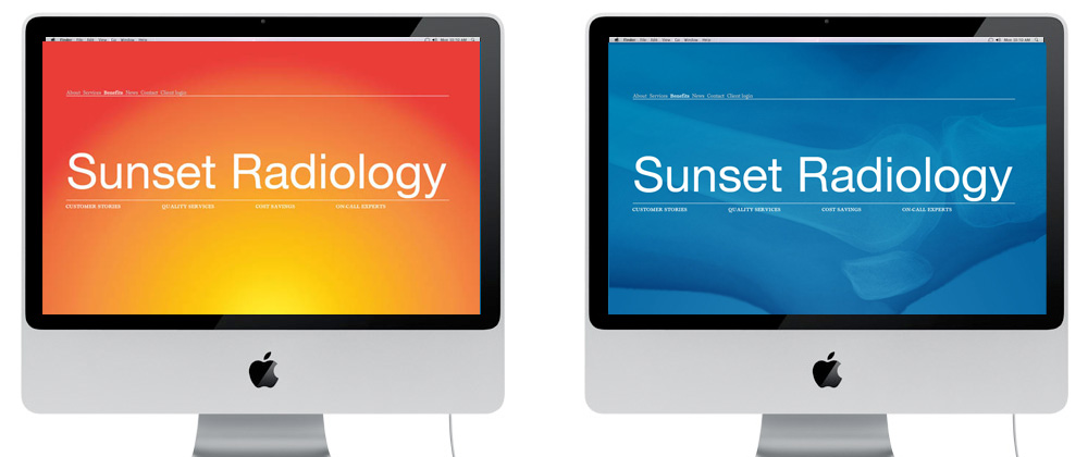 Sunset Radiology: website time dependant graphic and latest scans used as backdrop Sunset Radiology: website time dependant graphic and latest scans used as backdrop