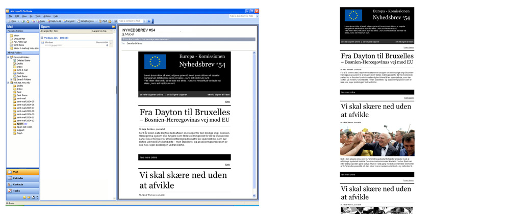 The European Commission: html newsletter linking to articles The European Commission: html newsletter linking to articles